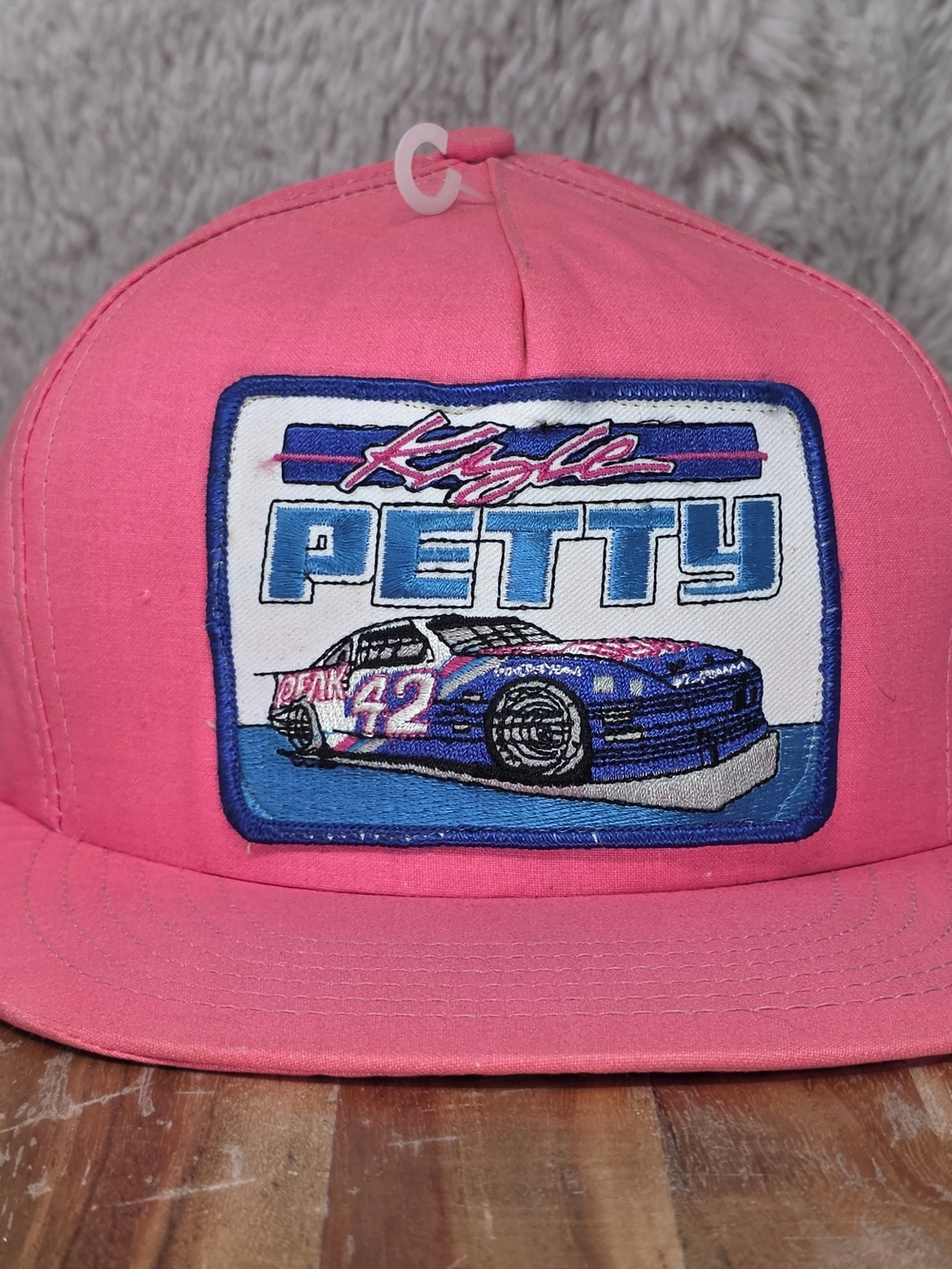 Vintage Deadstock KYLE PETTY Patch Racing Snapback Hat - Pink